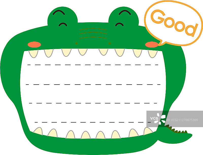 可爱的凯门鳄留言板图片素材