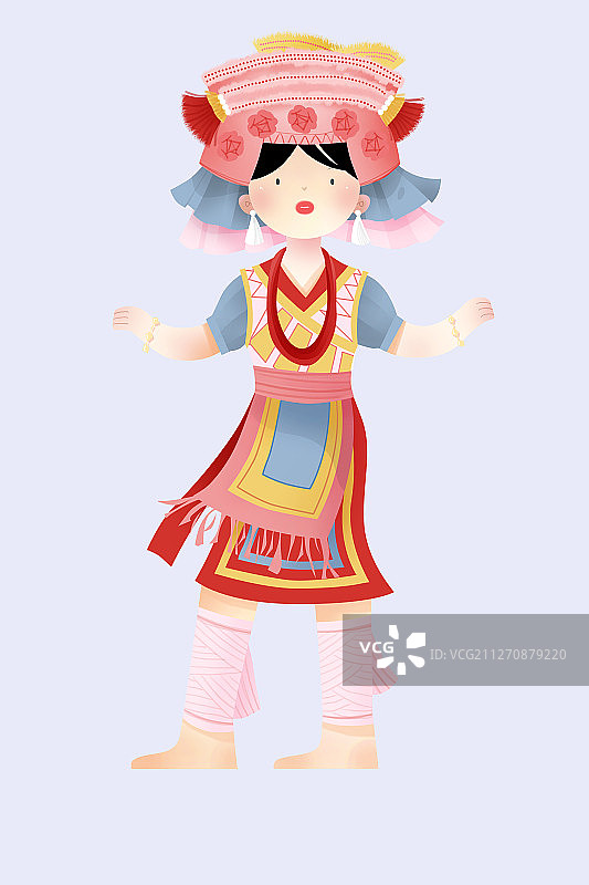 中国传统文化少数民族高山族服饰插画图片素材