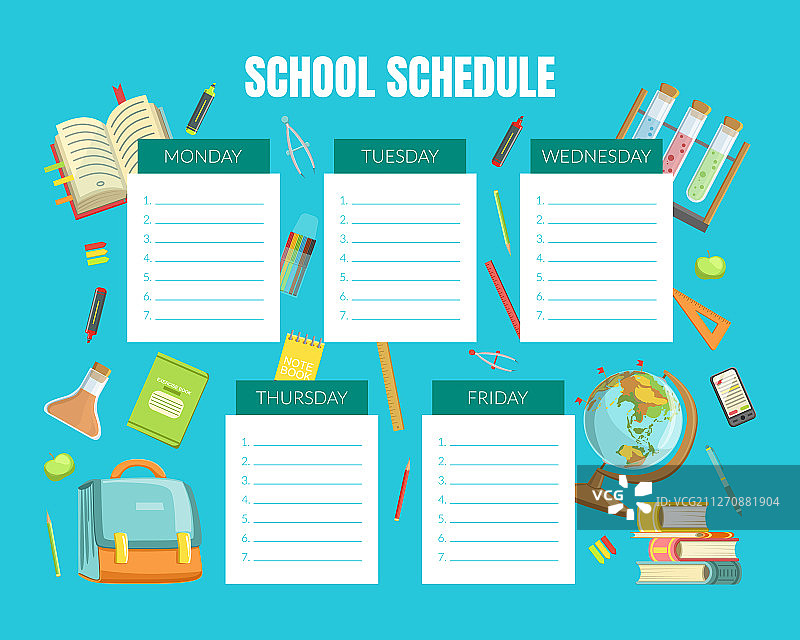 学生课程表模板图片素材