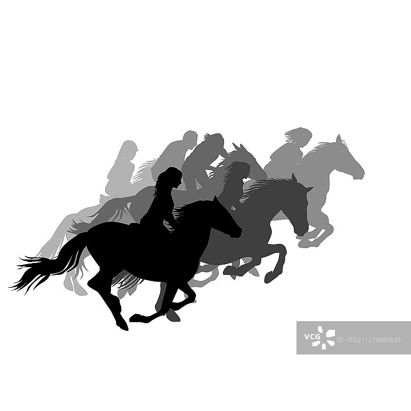 骑手在赛马场上策马奔腾图片素材