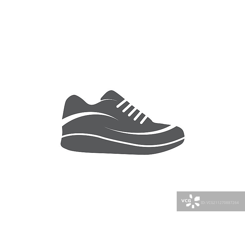白色背景上的跑鞋图标图片素材