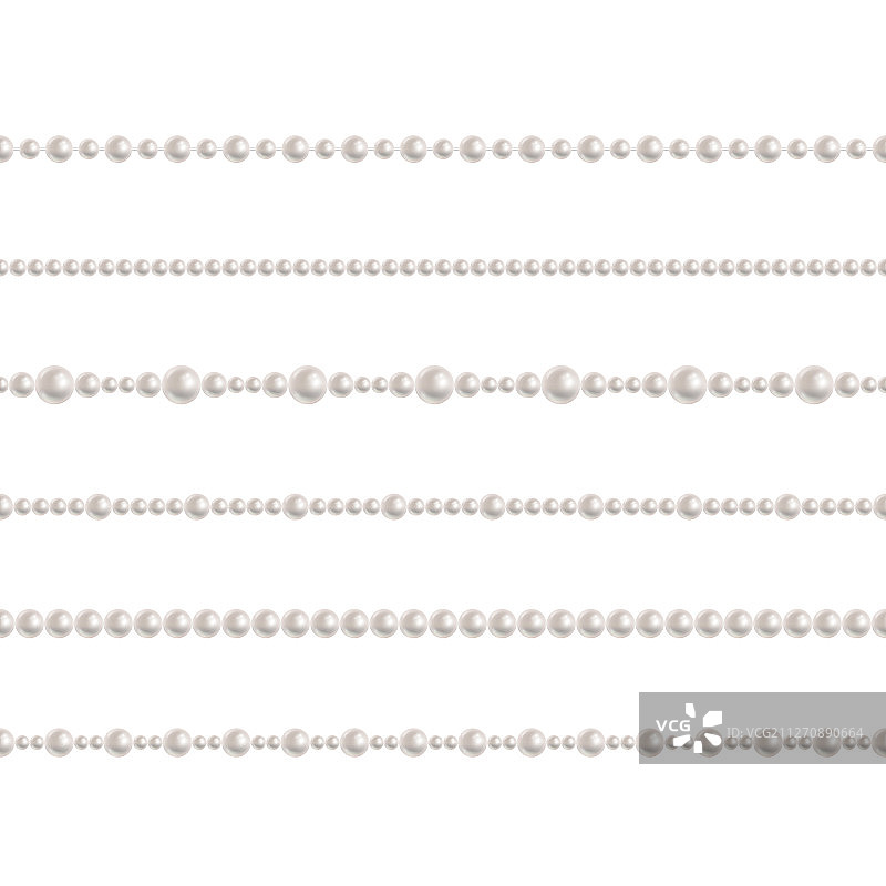 逼真珍珠串珠链套装图片素材