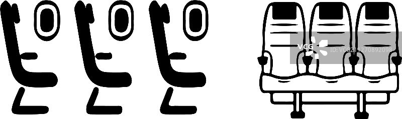 飞机座椅图标白色背景图片素材