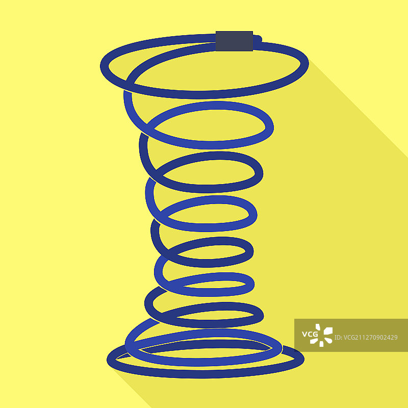 扁平风格的金属线弹簧图标图片素材
