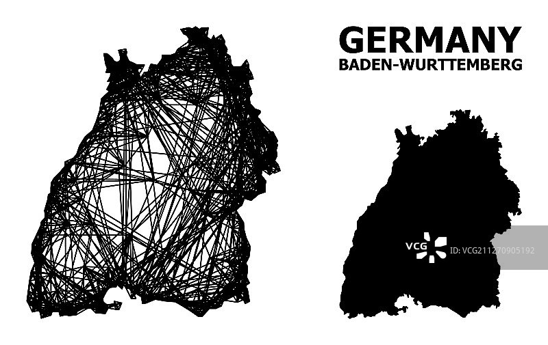 巴登-符腾堡州网络地图图片素材