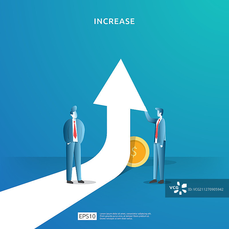 收入工资增长概念与人物图片素材