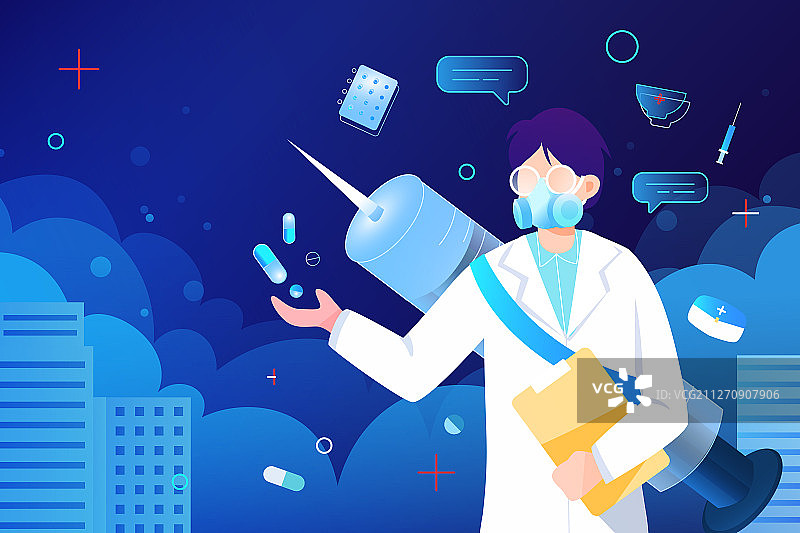 医疗健康矢量插画图片素材