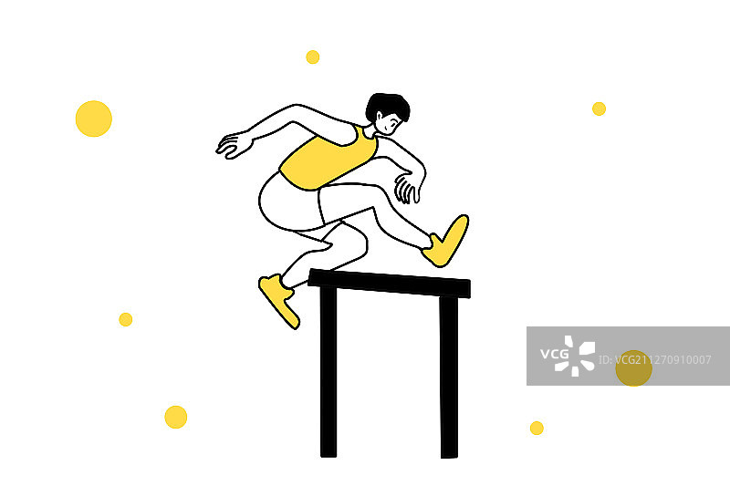 会运动员跨栏插画图片素材
