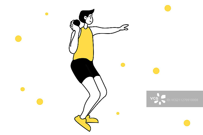 会运动员铅球插画图片素材