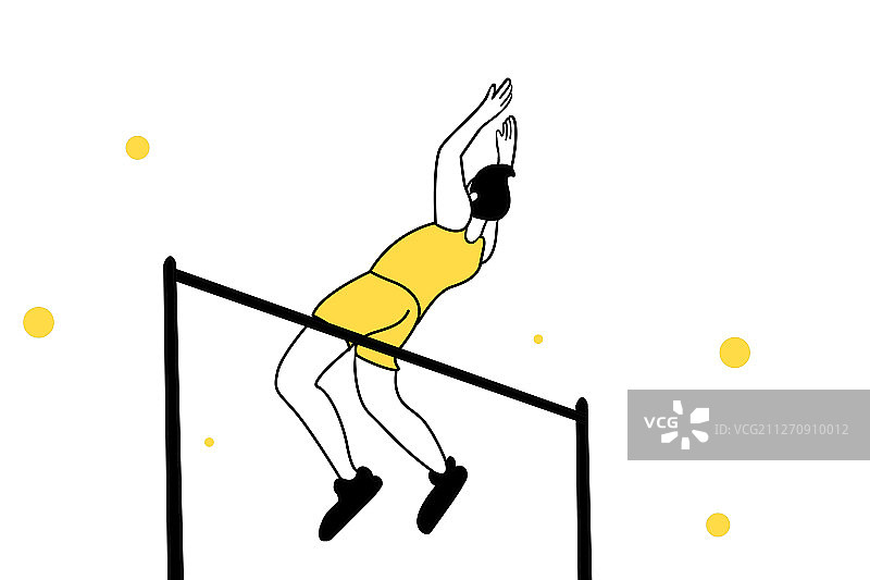 会运动员跳高插画图片素材