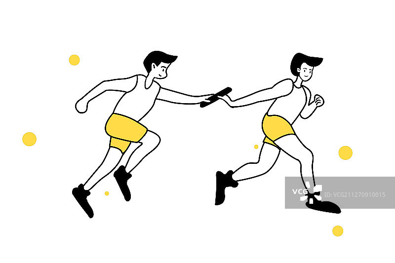 运动员接力赛插画图片素材