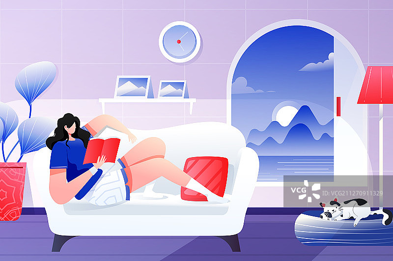 妇女节花卉女孩矢量插画图片素材