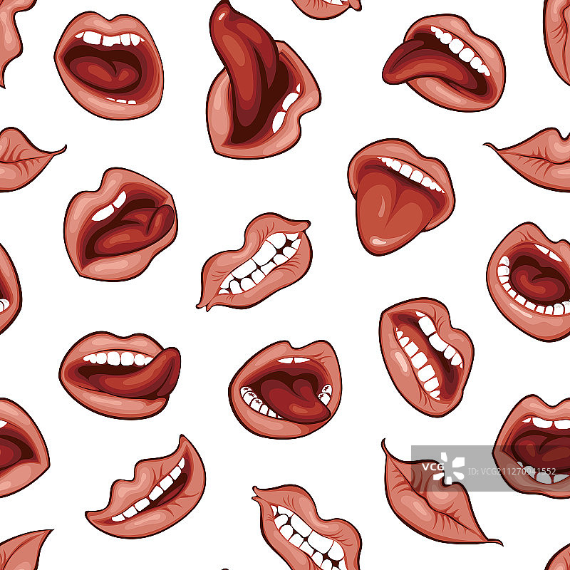 性感的女人嘴唇无缝图案图片素材