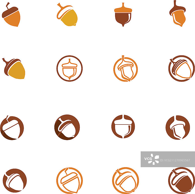 橡果Logo插画图片素材