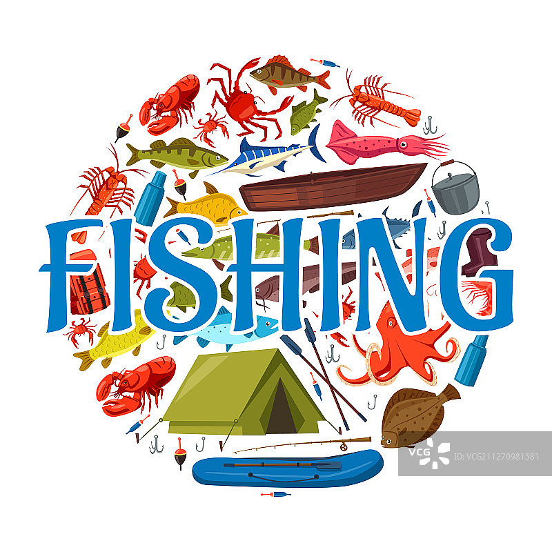 渔船、鱼竿与渔具图片素材