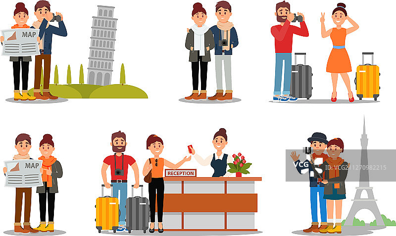 人们结伴旅行，年轻男子图片素材