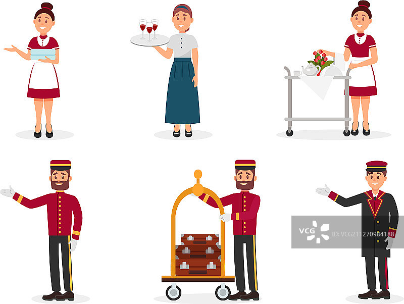 酒店礼貌友好的员工角色图片素材