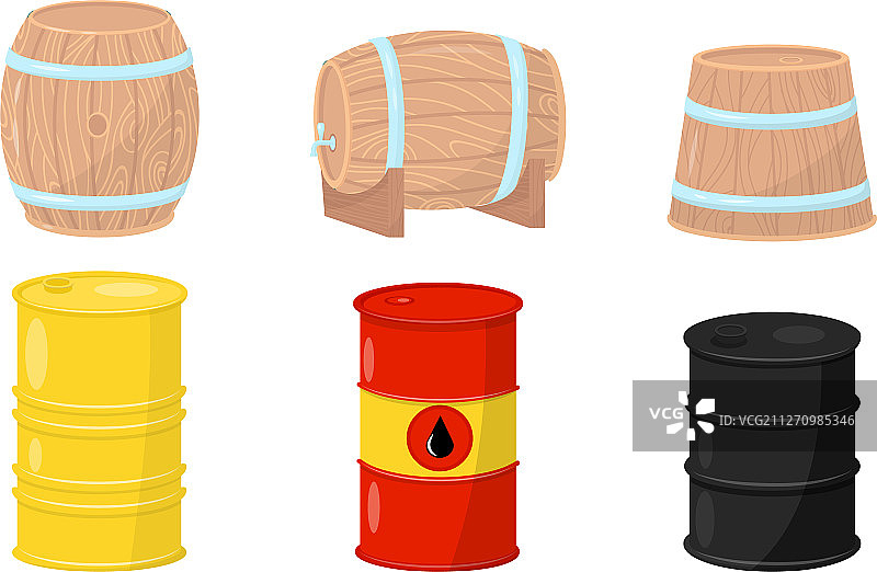 木制和金属桶素材图片素材