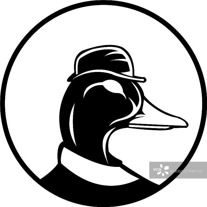 戴着高帽的卡通鸭子图片素材