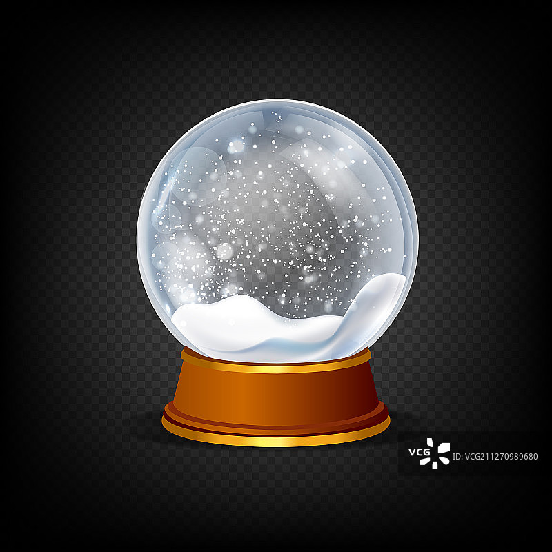 飘雪的圣诞节水晶球图片素材
