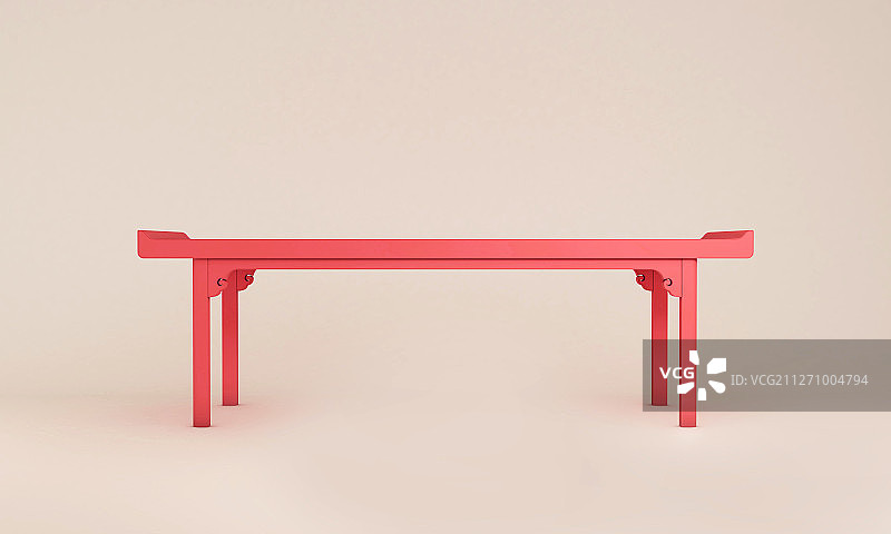 新中式红色家具之头案正视展示场景图片素材