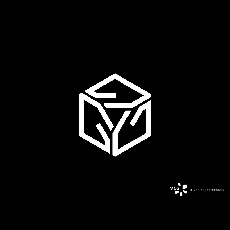 字母GS六边形logo模板图片素材