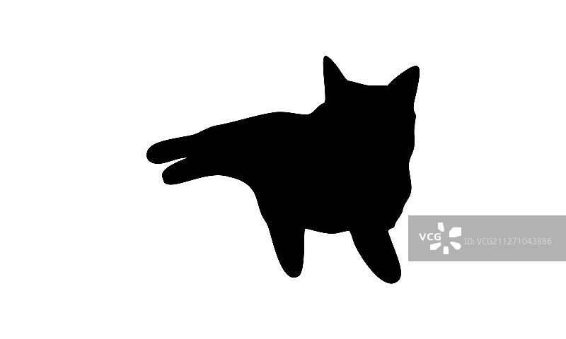 黑猫剪影标志图片素材