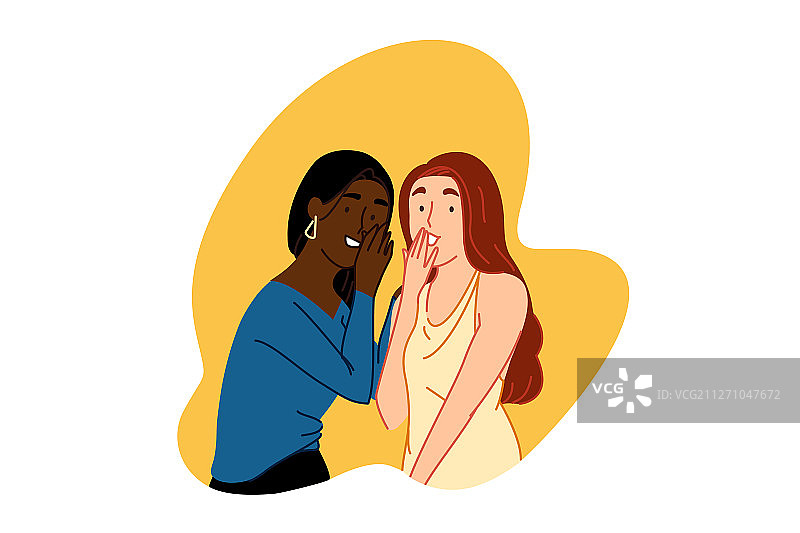 窃窃私语的秘密概念图片素材