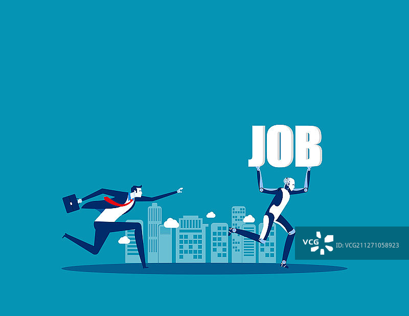 机器人代替工作概念商务图片素材