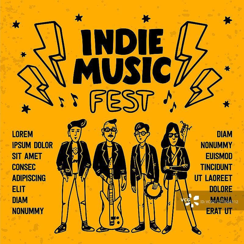 独立音乐节海报或宣传单模板图片素材