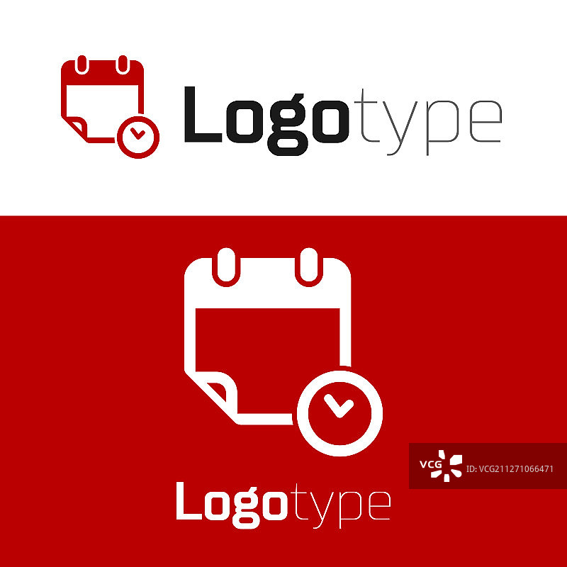 红色日历时钟图标图片素材