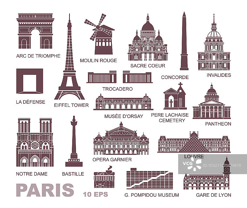 巴黎建筑历史景点合集图片素材