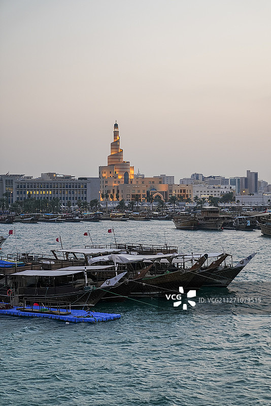 卡塔尔多哈海港 清真寺图片素材