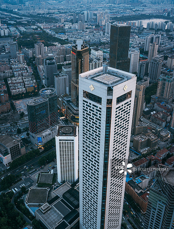 南京市新街口金陵饭店俯视图片素材