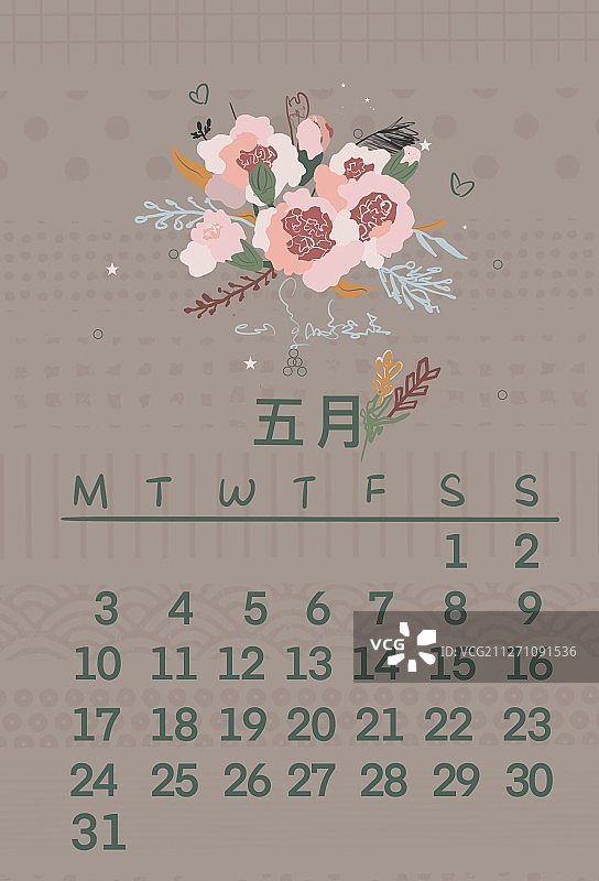 五月日历图片素材