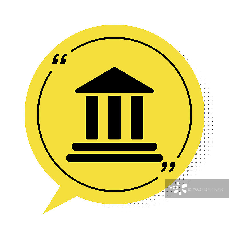 白色背景上的黑色银行大楼图标图片素材