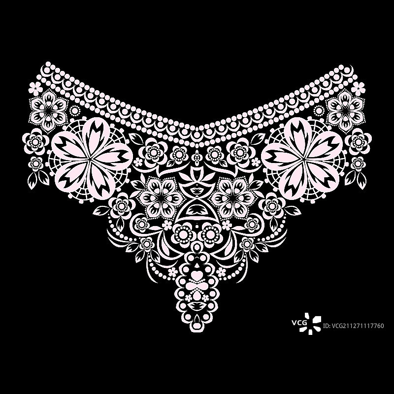 装饰性民族风领口设计图片素材