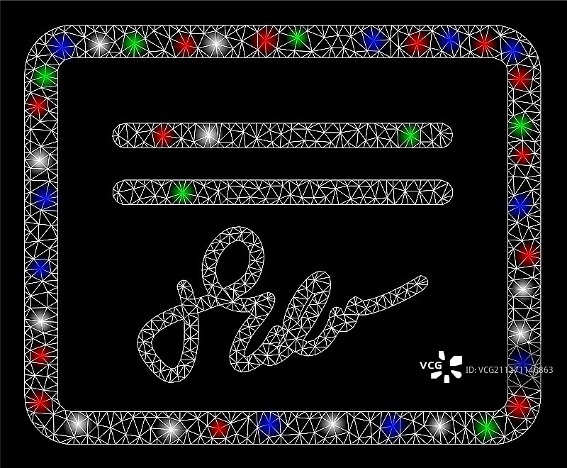 带有认证签名的网格网络图片素材