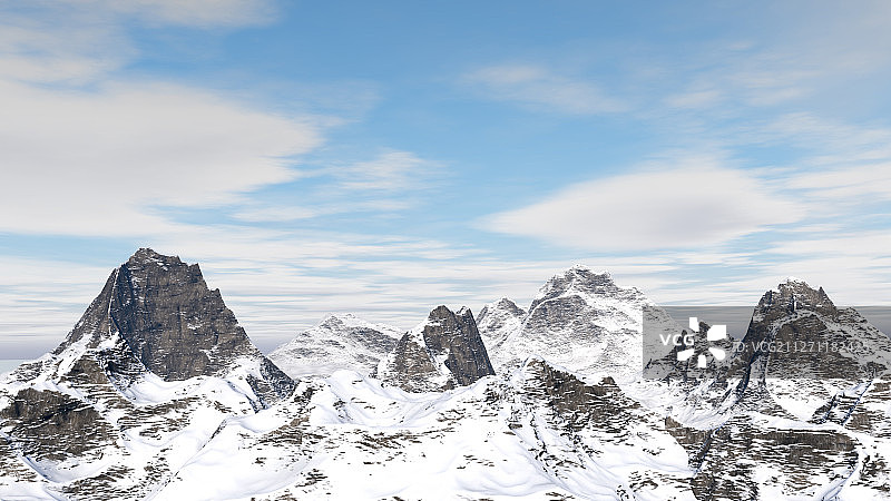 3D雪山图片素材