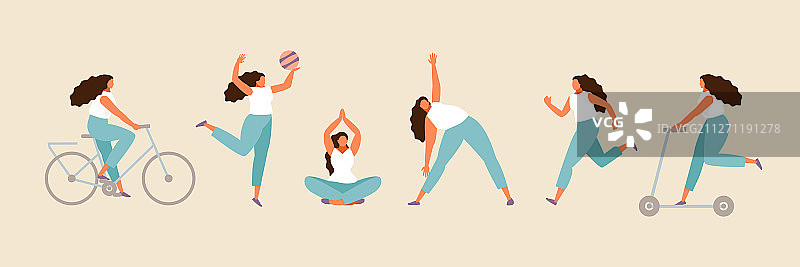 活力运动女孩合集图片素材