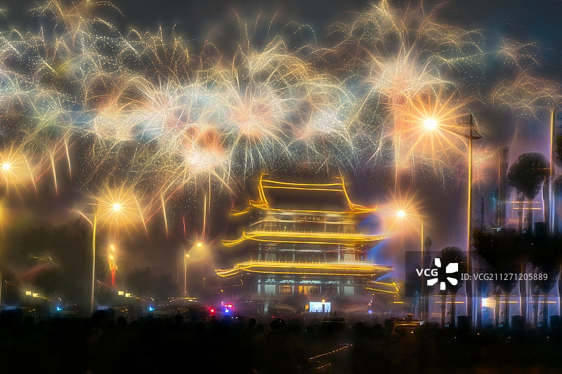 杜甫江阁焰火图片素材