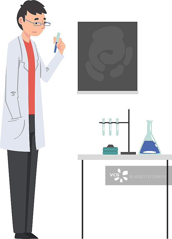 在实验室做研究的男科学家图片素材