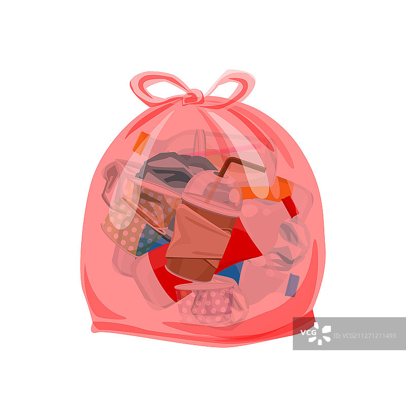 包装在透明塑料中的塑料废弃物图片素材