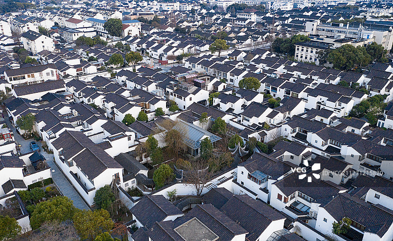 航拍苏州房屋建筑风光图片素材