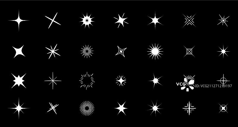 闪光星星符号可爱图形合集图片素材