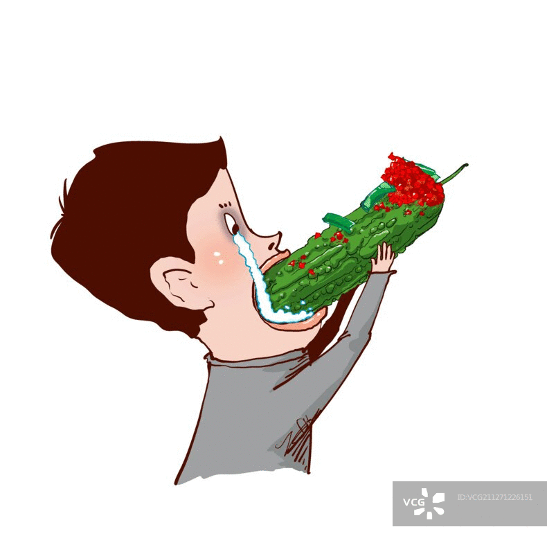 漫画：自己做的菜再难吃也得吃图片素材