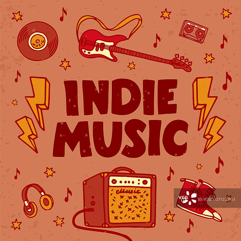 独立音乐节海报或宣传单模板图片素材