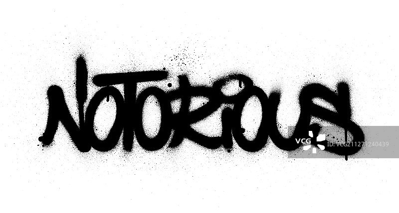 黑色喷绘臭名昭著文字涂鸦图片素材