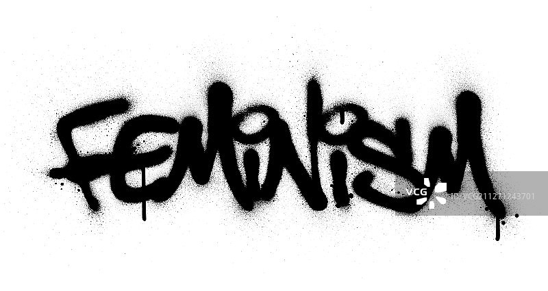 女权主义黑色涂鸦图片素材