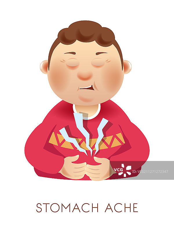 胃痛食物中毒症状隔离图片素材